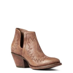 Ariat Ladies Dixon R Toe Naturally Distressed Brown Bootie 10038307 -Ariat Store 10038307 medial