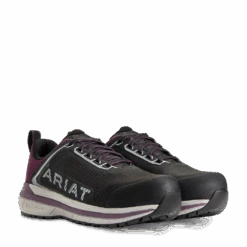 Ariat Ladies Outpace Black & Shadow Purple Composite Toe Sneakers 10040323