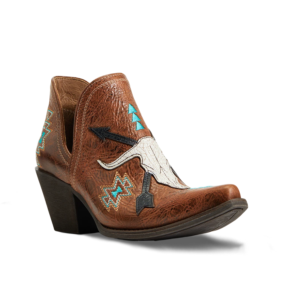 Ariat Ladies Encore Southwestern Cognac Snip Toe Booties 10040376 3 Ariat Ladies Encore Southwestern Cognac Snip Toe Booties 10040376