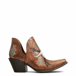 Ariat Ladies Encore Southwestern Cognac Snip Toe Booties 10040376 10 Ariat Ladies Encore Southwestern Cognac Snip Toe Booties 10040376 -Ariat Store 10040376 side
