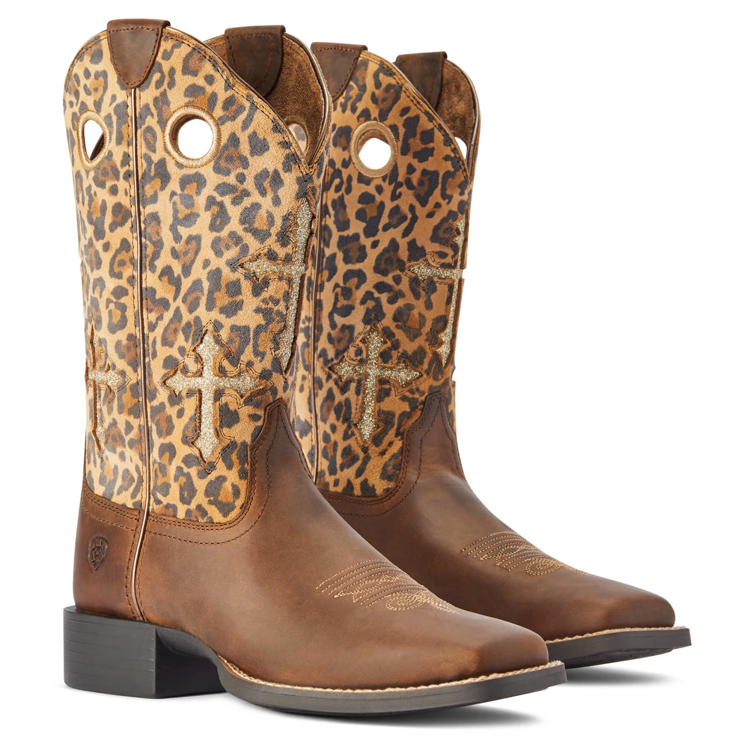 Ariat® Ladies Round Up Crossroads Brown Leopard Western Boots 10042384 9 Ariat® Ladies Round Up Crossroads Brown Leopard Western Boots 10042384 - Image 7