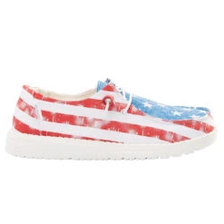 Hey Dude Ladies Wendy Patriotic Star Spangled Casual Shoes 40158-1LK -Ariat Store 121412698 WENDY STAR SPANGLED 0111