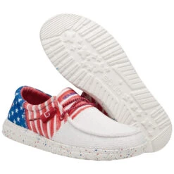 Hey Dude® Ladies Wendy Sox Tri America Slip On Shoes 122342143 10 Hey Dude® Ladies Wendy Sox Tri America Slip On Shoes 122342143 -Ariat Store 122342143 WENDY SOX TRI AMERICANA LEFT 3321