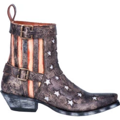 Dan Post Ladies Star Struck Distressed Black Leather Booties DP4078 -Ariat Store 15838755642