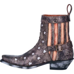 Dan Post Ladies Star Struck Distressed Black Leather Booties DP4078 -Ariat Store 15838755654