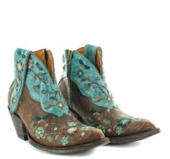 Old Gringo Ladies Cate Brown & Turquoise Floral Shortie Boots BL3186-1 -Ariat Store 57 21479d2e 517d 4cd8 95a7 766c667bb3cc