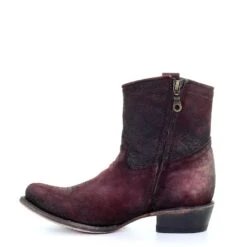 Corral Boots Corral Ladies Wine Red Lamb Round Toe Shortie Ankle Boots C3416 -Ariat Store 57 47d7a596 f6bb 4857 a057 aee3418da65b