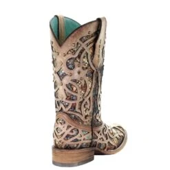 Corral Boots Corral Ladies Bone & Multicolor Inlay & Studs Square Toe Boots C3405 -Ariat Store 57 4b946f7e b0f6 4850 a73a 98847050643e