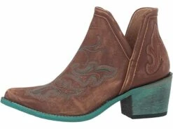 Circle G By Corral Ladies Cognac Brown & Turquoise Embroidery Booties Q0099 -Ariat Store 57 ada67b35 8e80 4f9e 9a76 f04f9c45692f