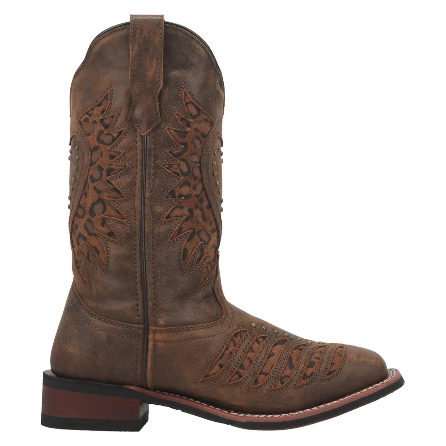 Laredo® Ladies Emmylou Leopard Print Inlay Brown Western Boots 5889 5 Laredo® Ladies Emmylou Leopard Print Inlay Brown Western Boots 5889 - Image 3