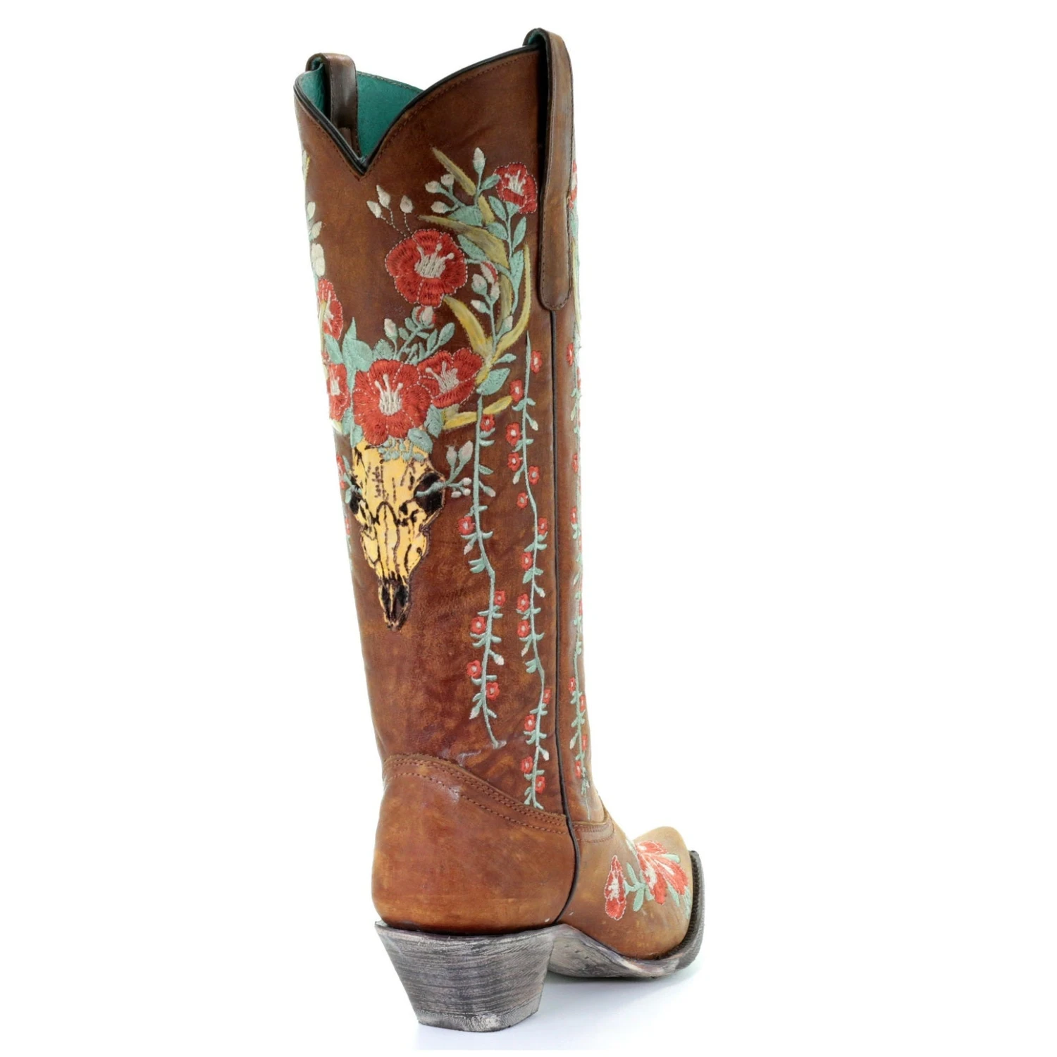 Corral Boots Corral Ladies Juliet Tan Deer Skull Floral Embroidery Boots A3620 5 Corral Boots Corral Ladies Juliet Tan Deer Skull Floral Embroidery Boots A3620 - Image 3