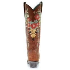Corral Boots Corral Ladies Juliet Tan Deer Skull Floral Embroidery Boots A3620 11 Corral Boots Corral Ladies Juliet Tan Deer Skull Floral Embroidery Boots A3620 -Ariat Store A3620 4