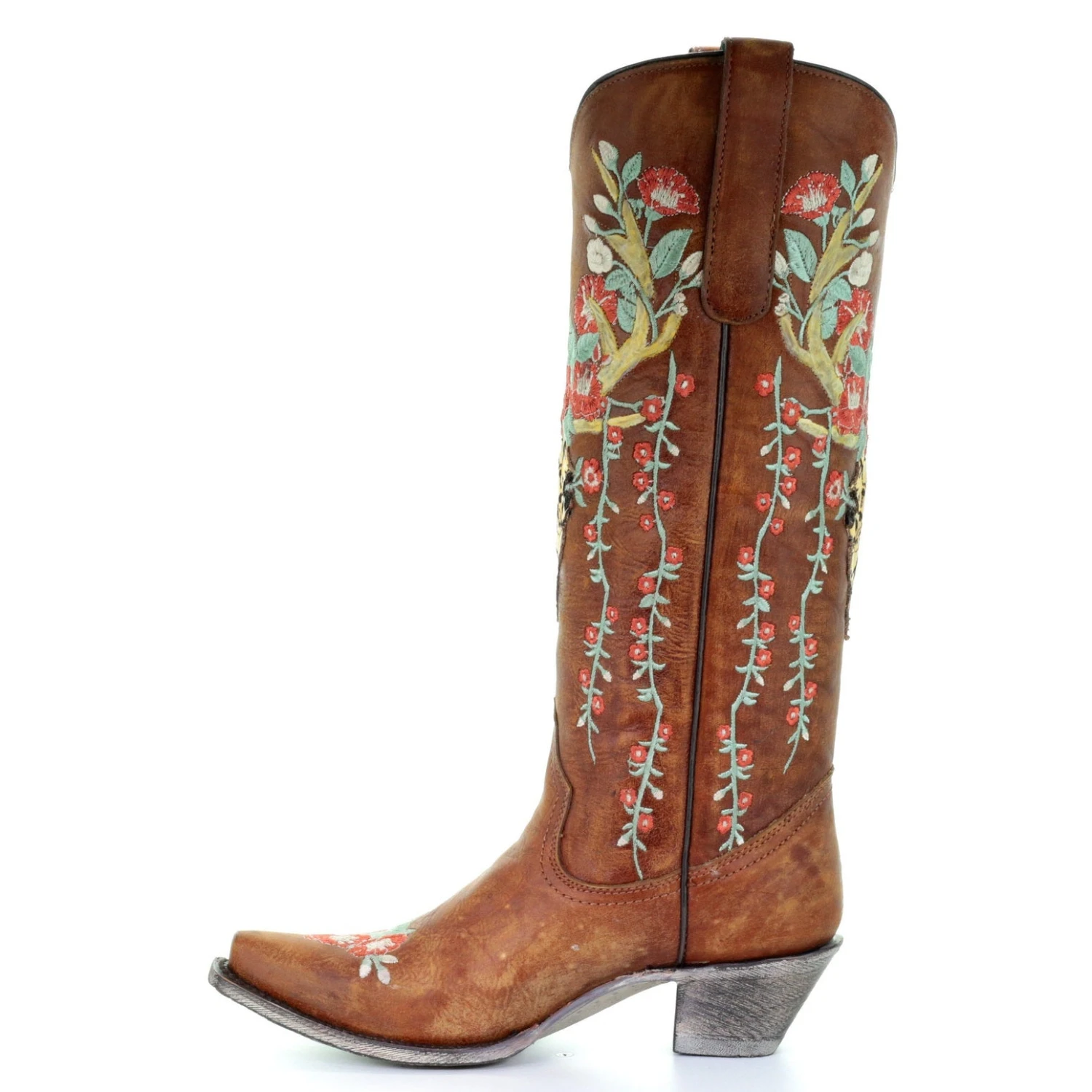 Corral Boots Corral Ladies Juliet Tan Deer Skull Floral Embroidery Boots A3620 7 Corral Boots Corral Ladies Juliet Tan Deer Skull Floral Embroidery Boots A3620 - Image 5