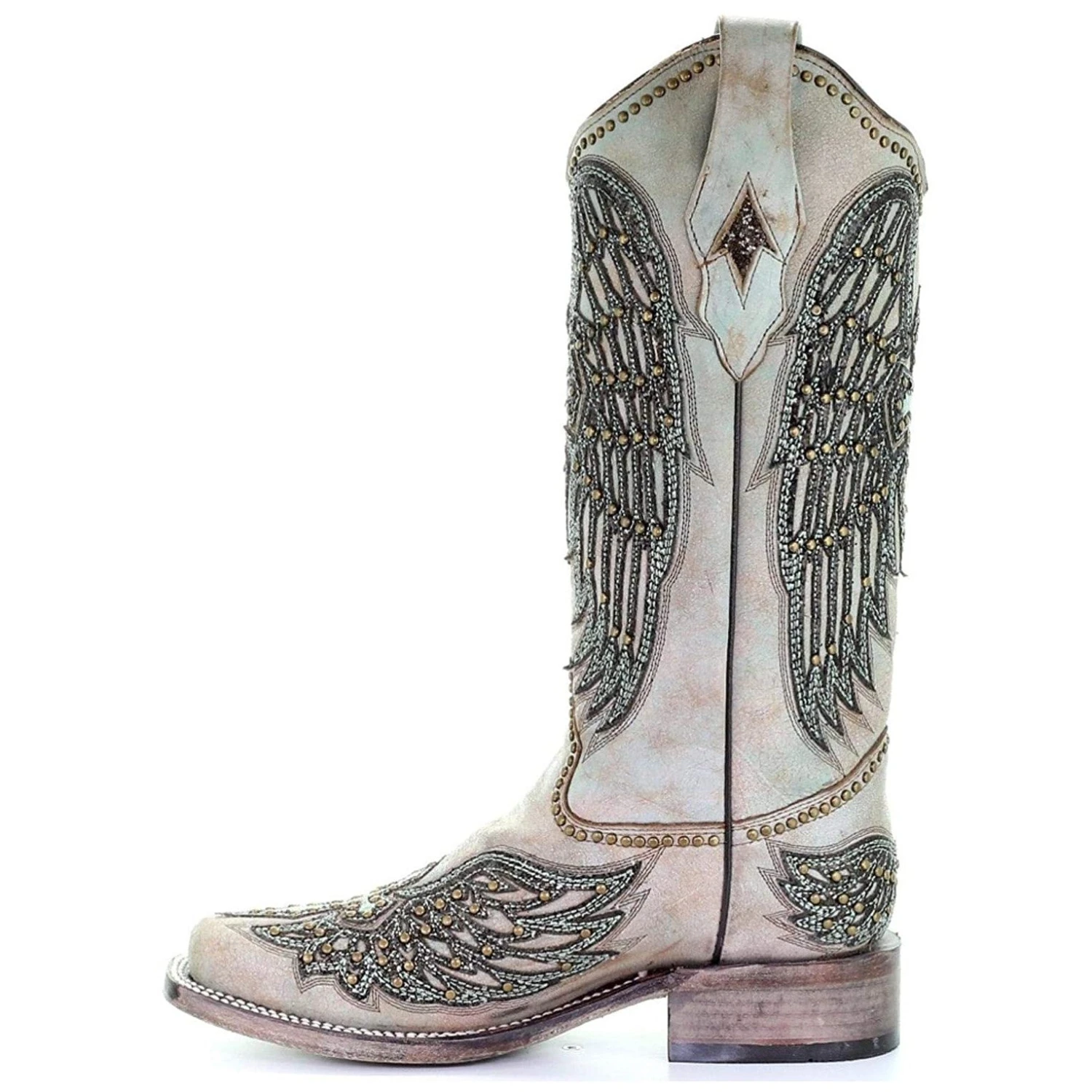 Corral Boots Corral Ladies Turquoise Cross & Wings Overlay & Studs Boots A3743 7 Corral Boots Corral Ladies Turquoise Cross & Wings Overlay & Studs Boots A3743 - Image 5