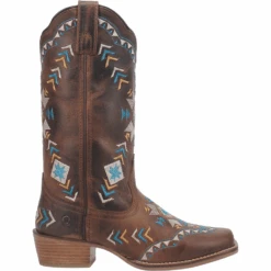 Dingo® Ladies Embroidered Brown Leather Square Toe Boot DI725-BN -Ariat Store DI725 BN 1