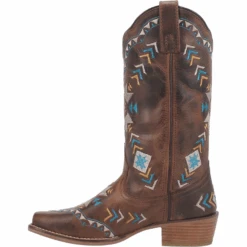 Dingo® Ladies Embroidered Brown Leather Square Toe Boot DI725-BN -Ariat Store DI725 BN 2