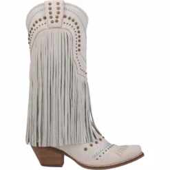 Dingo® Ladies Gypsy Almond Toe Fringed White Boots DI737-WHT -Ariat Store DI737 WHT 1