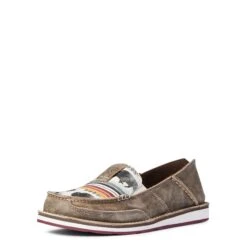 Ariat Ladies Natural Taupe & Buffalo Print Cruiser Shoes 10038418 -Ariat Store F21 WMS WEST 10038418 3 4 front