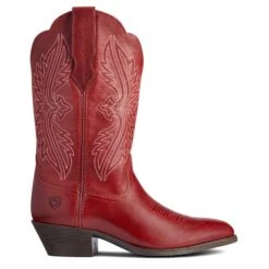 Ariat Ladies Heritage R Toe Rosy Red StretchFit Western Boots 10038433 11 Ariat Ladies Heritage R Toe Rosy Red StretchFit Western Boots 10038433 -Ariat Store F21 WMS WEST 10038433 side