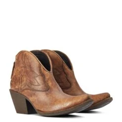Ariat® Ladies Layla Naturally Distressed Brown Booties 10042587 -Ariat Store F22 WMS WEST 10042587 pair