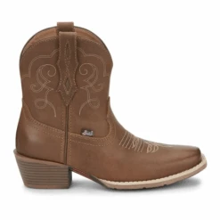 Justin® Ladies Chellie Tan Leather Western Square Toe Booties GY9510 -Ariat Store GY9510 1