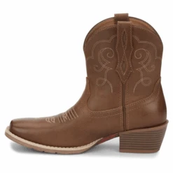 Justin® Ladies Chellie Tan Leather Western Square Toe Booties GY9510 -Ariat Store GY9510 6
