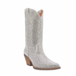 Dingo® Ladies Silver Dollar Rhinestone Silver Boots DI570-GY6