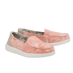 Hey Dude Ladies Lena Tie Dye Peach Slip On Shoes 121955507