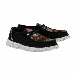 Hey Dude Ladies Wendy Boho Distressed Texacoco Black Shoes 121414689