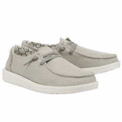 Hey Dude® Ladies Wendy Canvas Sparkling Pearl Grey Shoes 121413312