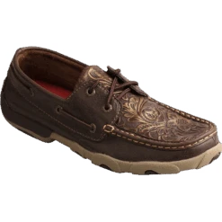 Twisted X Ladies Brown/Emboss Flower Driving Mocs WDM0070