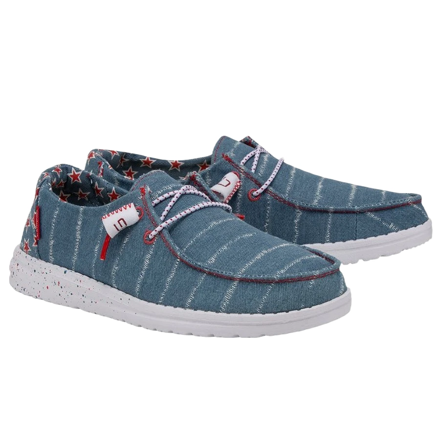 Hey Dude Ladies Wendy Denim Star Shoes 40158-4NR 3 Hey Dude Ladies Wendy Denim Star Shoes 40158-4NR