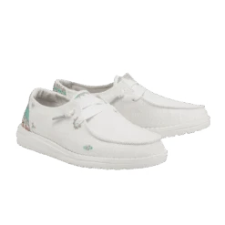Hey Dude Ladies Wendy Flora Lily White Casual Shoes 40064-1JV