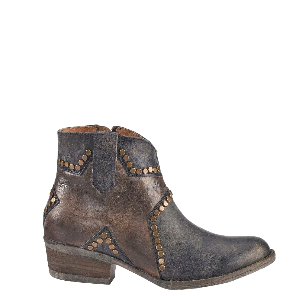 Circle G By Corral Ladies Blue Studded Star Inlay Booties Q5025 4 Circle G By Corral Ladies Blue Studded Star Inlay Booties Q5025 - Image 2