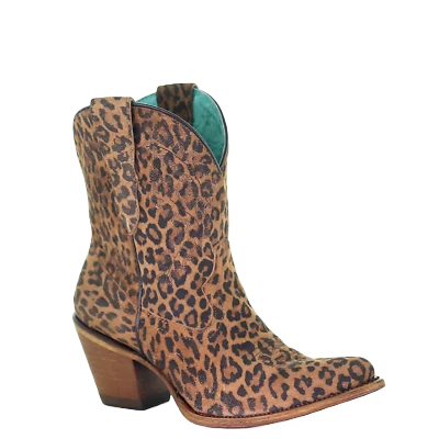 Corral Boots Corral Ladies Leopard Print Embroidery Ankle Boots E1650 3 Corral Boots Corral Ladies Leopard Print Embroidery Ankle Boots E1650