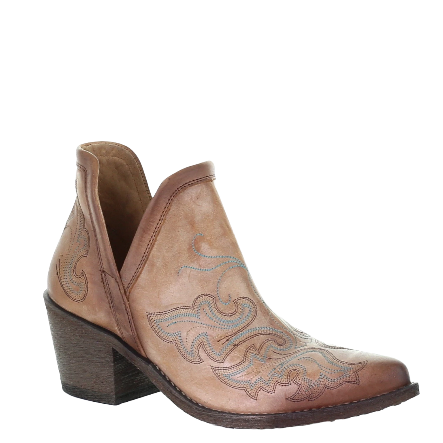 Circle G By Corral Ladies Cognac Embroidery Booties Q0143 3 Circle G By Corral Ladies Cognac Embroidery Booties Q0143