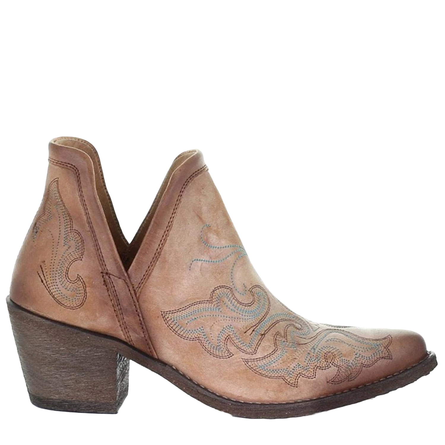 Circle G By Corral Ladies Cognac Embroidery Booties Q0143 4 Circle G By Corral Ladies Cognac Embroidery Booties Q0143 - Image 2