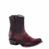 Corral Boots Corral Ladies Wine Red Lamb Round Toe Shortie Ankle Boots C3416