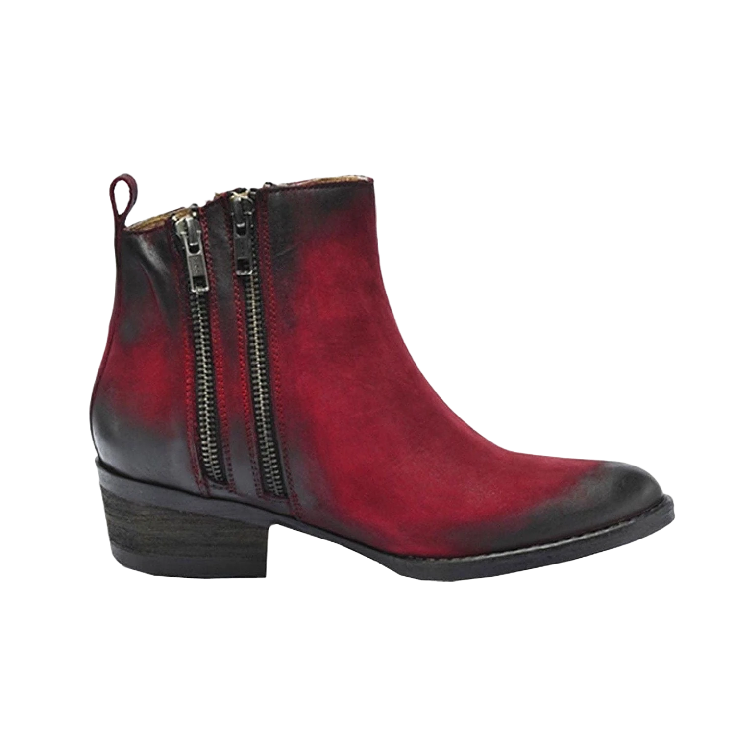 Circle G By Corral Ladies Burnished Red Double Zipper Bootie Q0023 4 Circle G By Corral Ladies Burnished Red Double Zipper Bootie Q0023 - Image 2