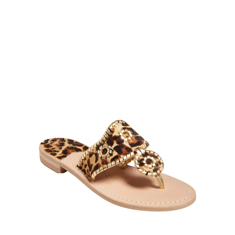Jack Rogers Ladies Haircalf Leopard Flat Sandals 141211JK01 3 Jack Rogers Ladies Haircalf Leopard Flat Sandals 141211JK01
