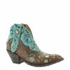 Old Gringo Ladies Cate Brown & Turquoise Floral Shortie Boots BL3186-1