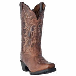 Laredo Ladies Malinda Distressed Tan Square Toe Western Boots 51134