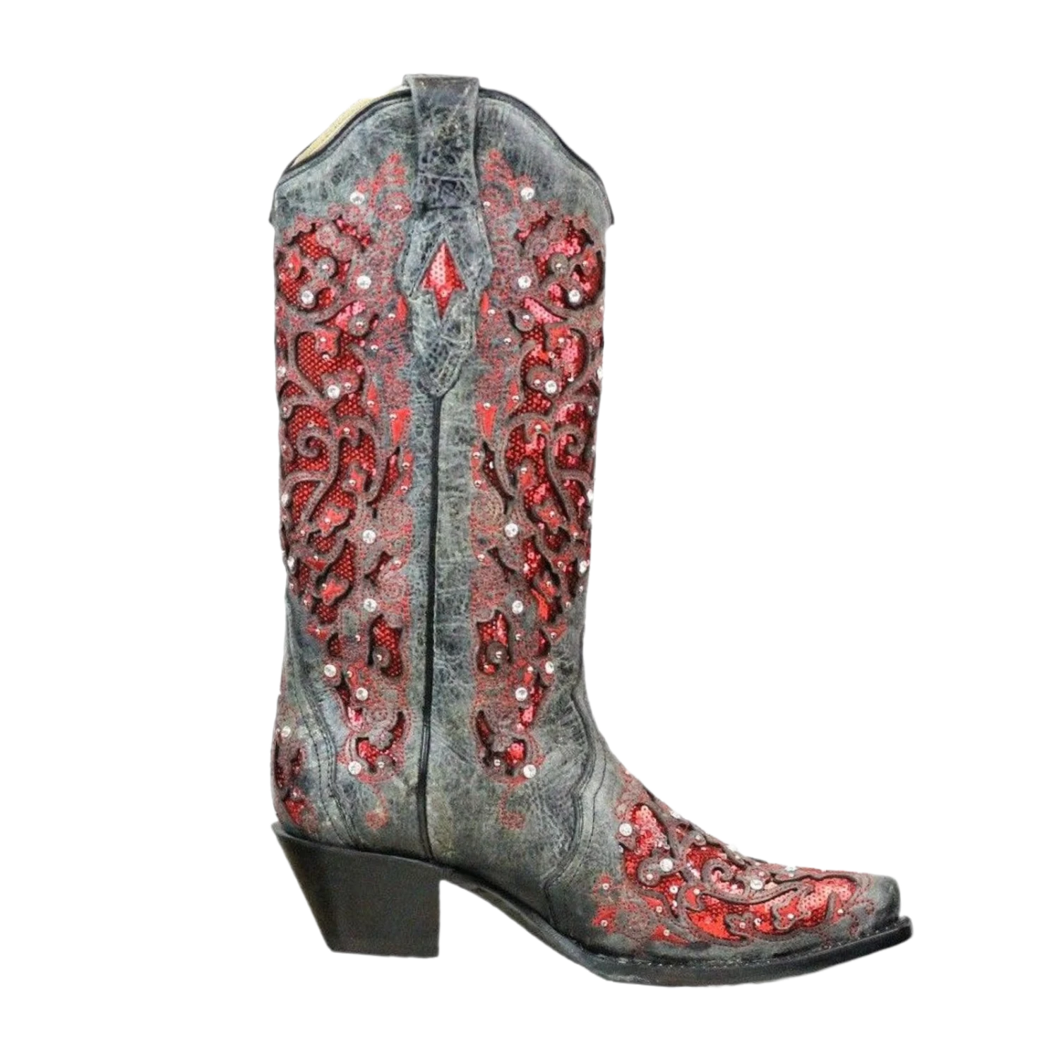 Corral Boots Corral Ladies Black-Red Glitter Inlay & Crystal Boots A3534 4 Corral Boots Corral Ladies Black-Red Glitter Inlay & Crystal Boots A3534 - Image 2
