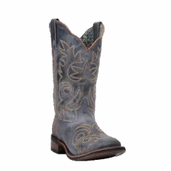 Laredo Ladies Ella Navy Embroidered Square Toe Western Boots 5676