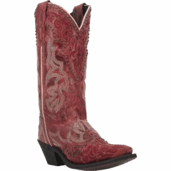 Laredo Ladies Braylynn Snip Toe Studded Red Western Boots 52411
