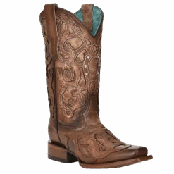 Corral Boots Corral® Ladies Horseshoe & Crystal Embroidered Brown Snip Toe Boots Z5136