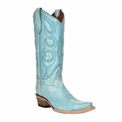 Corral® Ladies Hand Painted Embroidered Blue Snip Toe Boots L5982