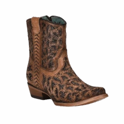Corral Boots Corral® Ladies Sand Inlay & Embroidery Round Toe Ankle Boots C3824