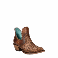Corral Boots Corral Ladies Brown Leopard Print Inlay Ankle Bootie Z2001