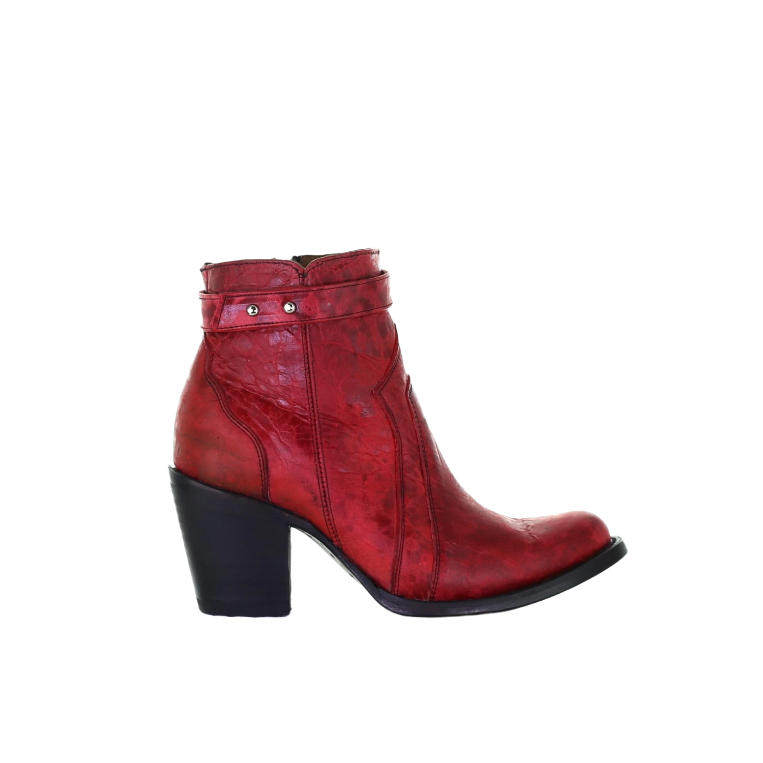 Circle G By Corral Ladies Red Zipper Ankle Boots L5699 4 Circle G By Corral Ladies Red Zipper Ankle Boots L5699 - Image 2